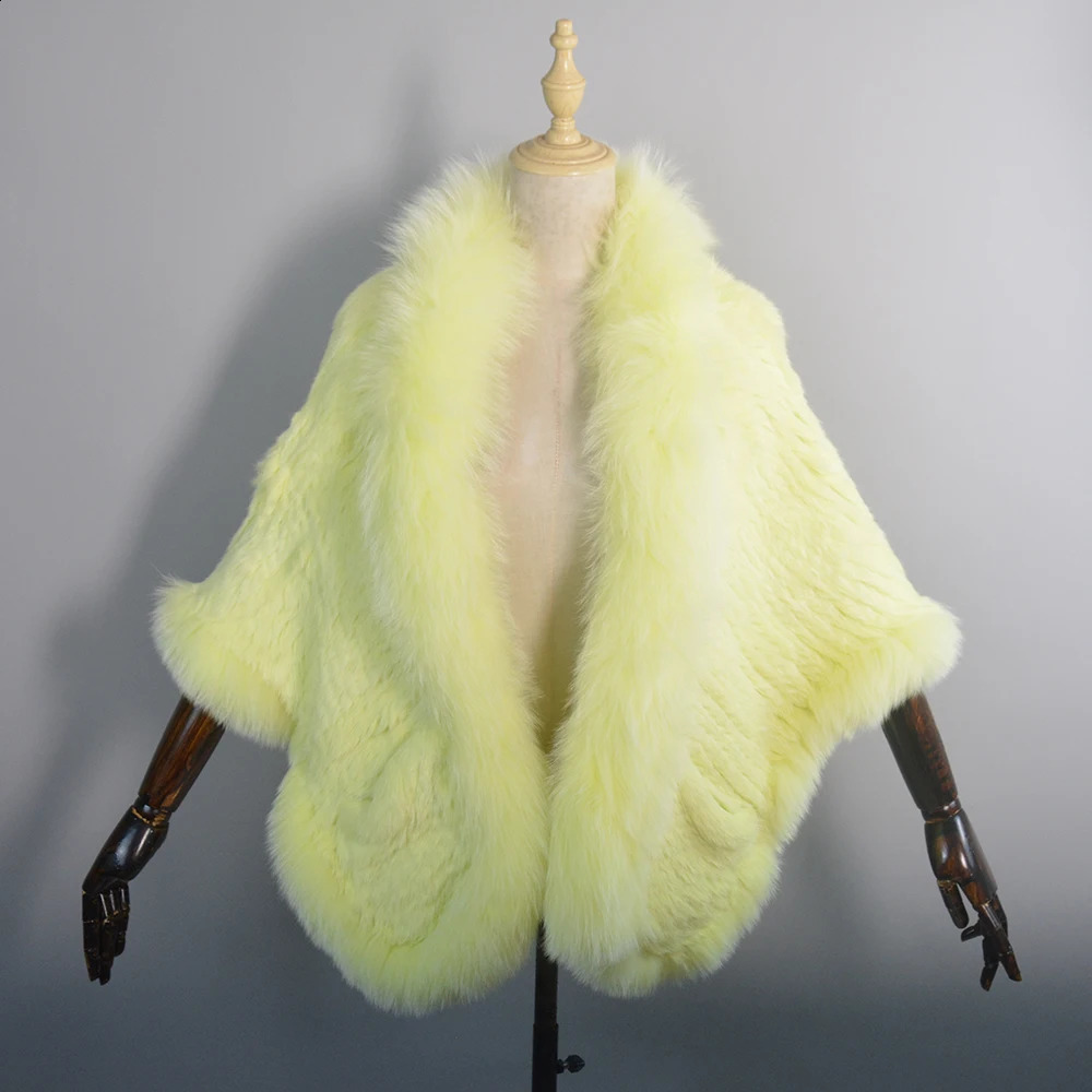 Long Style Winter Real Natural Rabbit Fur Scarf Lady 100Natural Real Fox Fur Shawl Women Knitted Real Mink Fur Pashmina Scarves 250918 - view 5