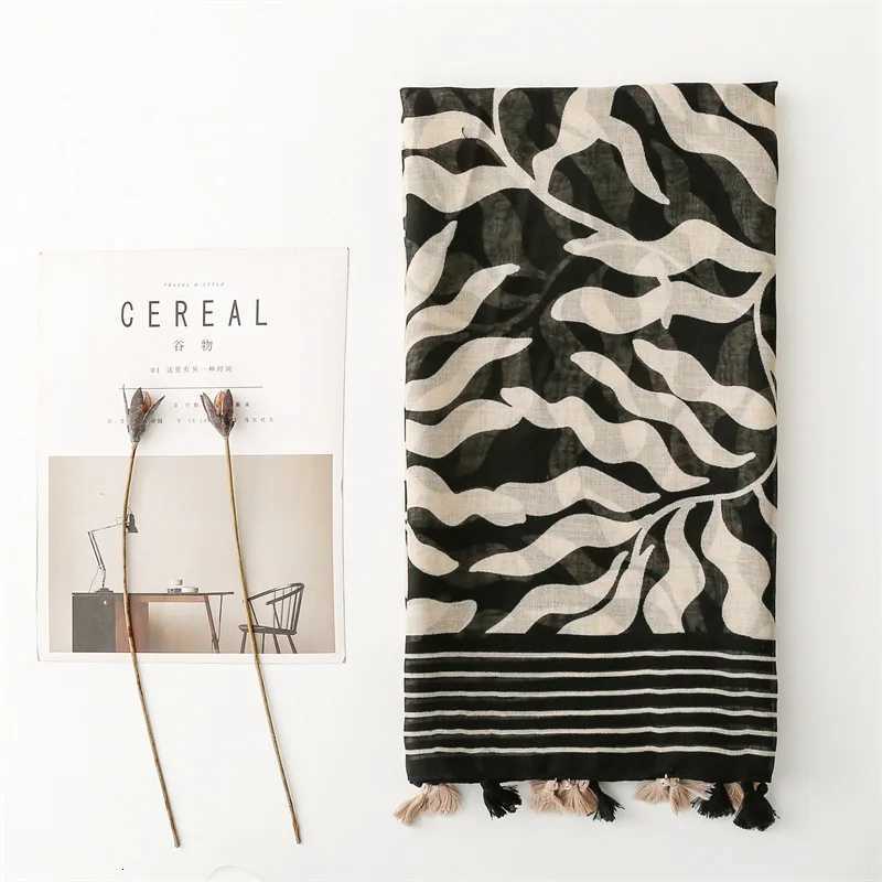 Luxury Wen Scarf Summer Beach Shl Cotton Linen Feeling Tassel Muslim Hijab Wr La Viscose Scarf Y250918