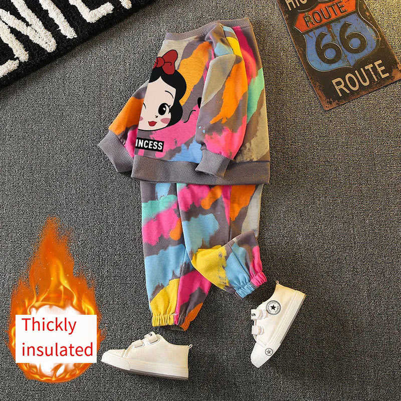 Disney Snow White Girls' & Boys' Fleeced Winter Coat Ensemble - Warm Kids Two-Piece Suit for Fall H251119