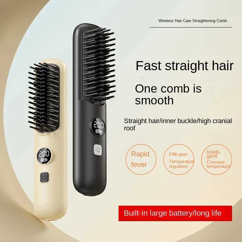 USB Charging Hair Straightener Comb Brush Portable Smoothing Hair Straightening Brush for Salonquality Styling on the Go C250918