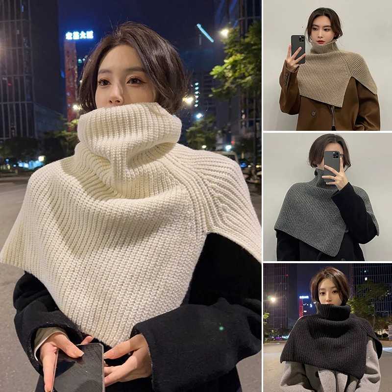 Wool Knitted Shl for Wen Winter Pr Scarf Fake Collar Warm Neck Covers Outdoor Windproof Turtleneck Shls Y250918