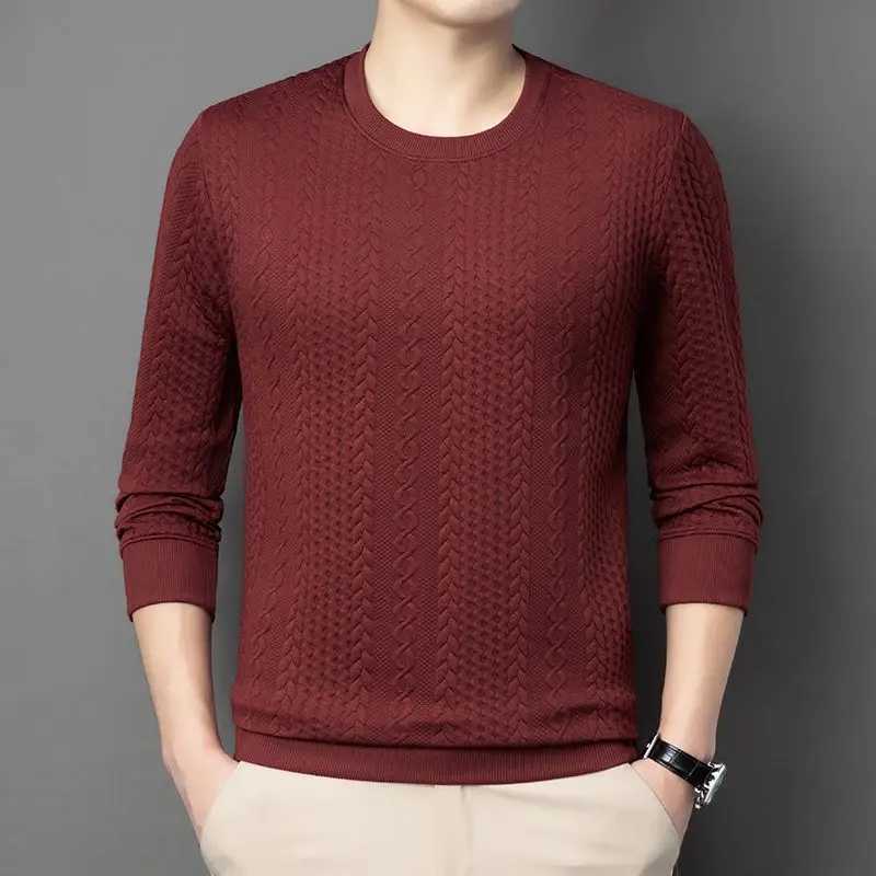 Jacquard Mens Sweatshirt Autumn Winter New Round Neck Knitted Long Sleeves Comfortable Loose Sweater PulloversZ250918