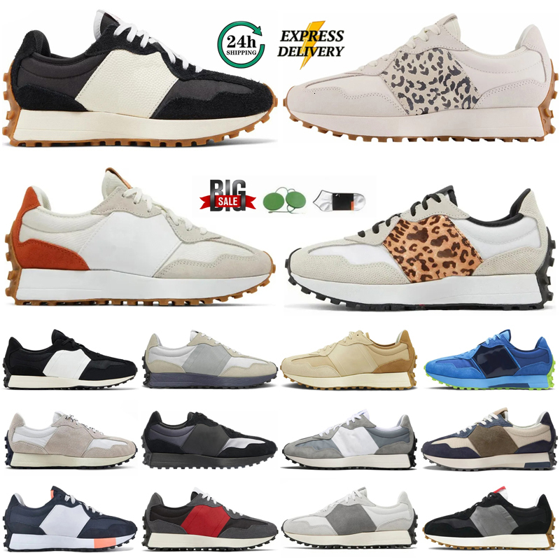 Designer 327s Running Shoes for Men Womens 327 Sneakers Athletic Men Trainers Leopard Sea Salt Suede Oxford Beige Black White Grey Sports Gym Shoes Size 36-45