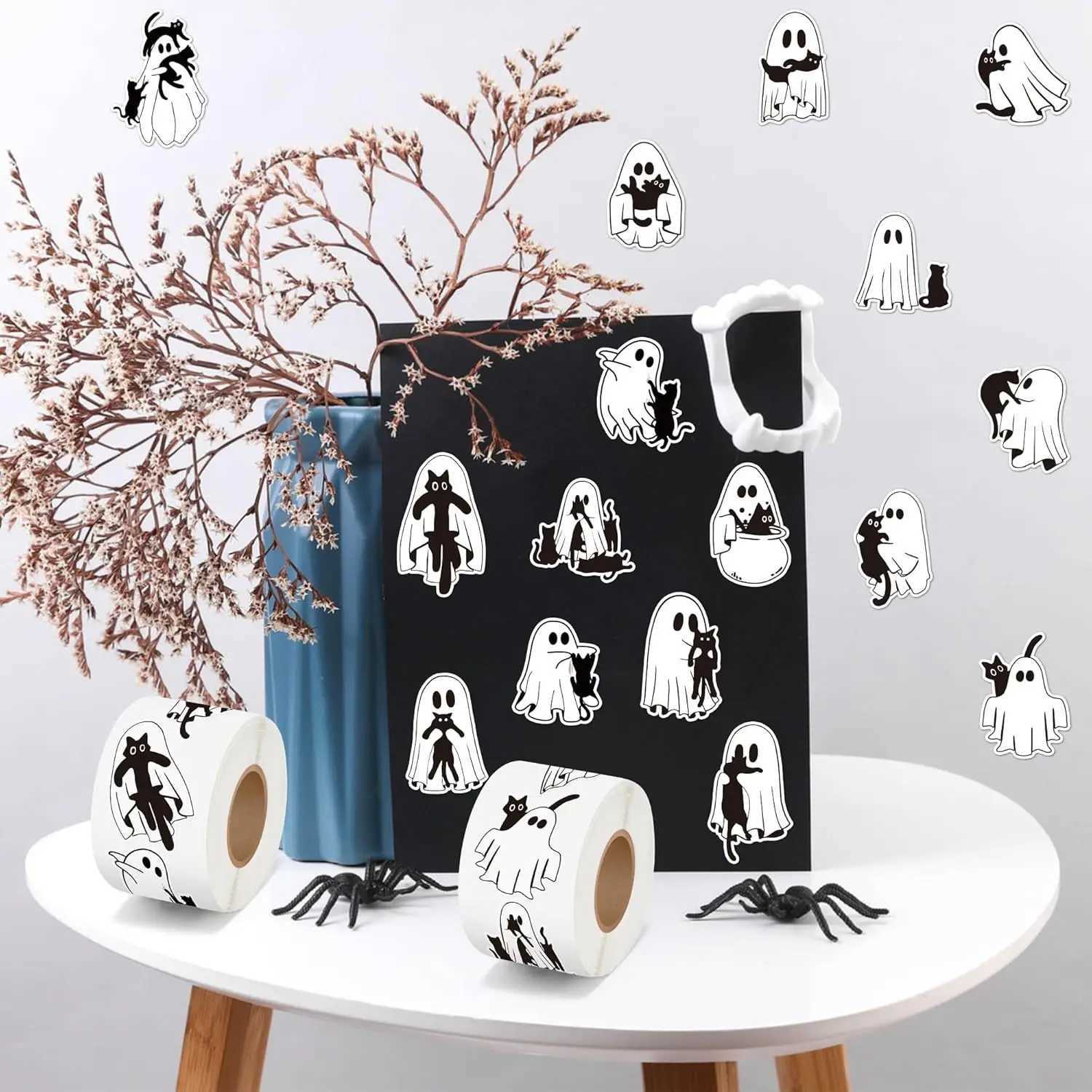 100500pcs Phantom Cat Halloween Stickers Party Halloween Gift Wrapping Label Scrapbook Cartoon Stationery Stickers C250918