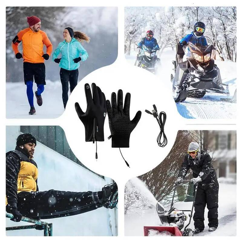 Heated Work Rechargeable Hand Warming Non-Slip Winter Gloves With Zipper Design Ice Fishing Gear For Men Women ddmythur