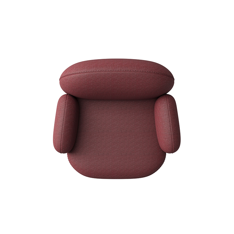 Living Room Furniture Modern Maroon - Colored Rain Flower - Inspired Upholstered Lounge Chair with Rounded Armrests