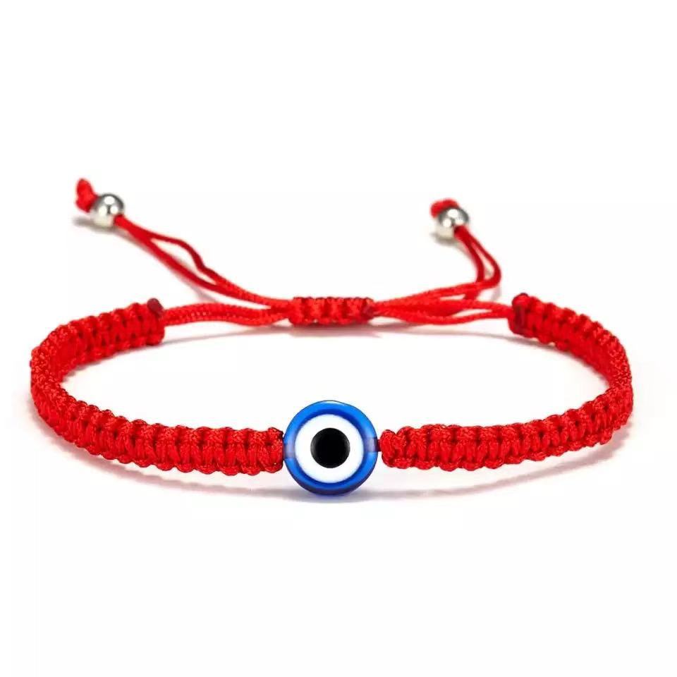 Evil Eye Bracelet Blue Eyes Red Rope Handmade Protection Good Luck Adjustable Talisman Bracelet Suitable for Men and Women Adult Bracelet