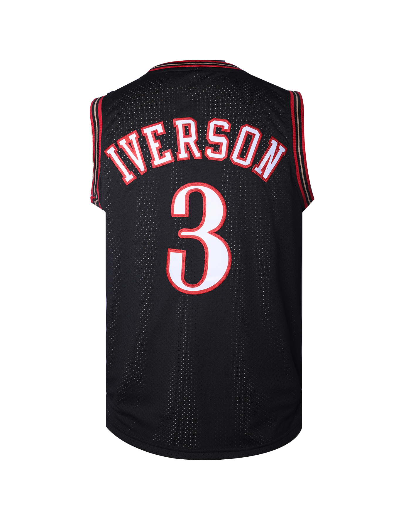 In Stock 3 Allen Iverson Black Basketball Jersey THROWBACK Stitched Fast Shipping Embroidered Letter Number Design Classic Sportswear Jerseys