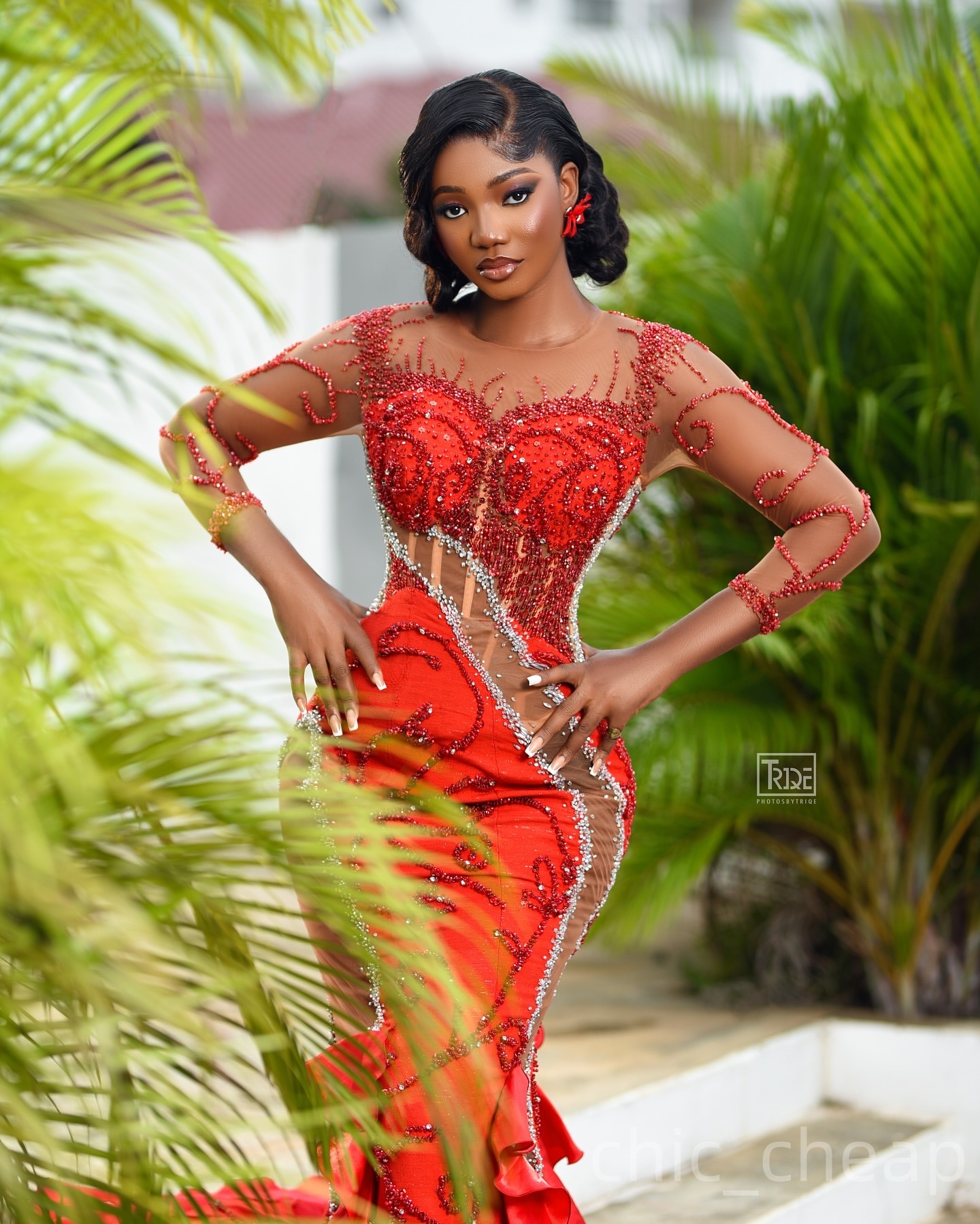 Mermaid Red Prom Dresses 2025 Sheer Neck Beaded Crystals Illusion Satin Evening Formal Party Second Birthday Engagement Gowns Plus Size Dress For Spec