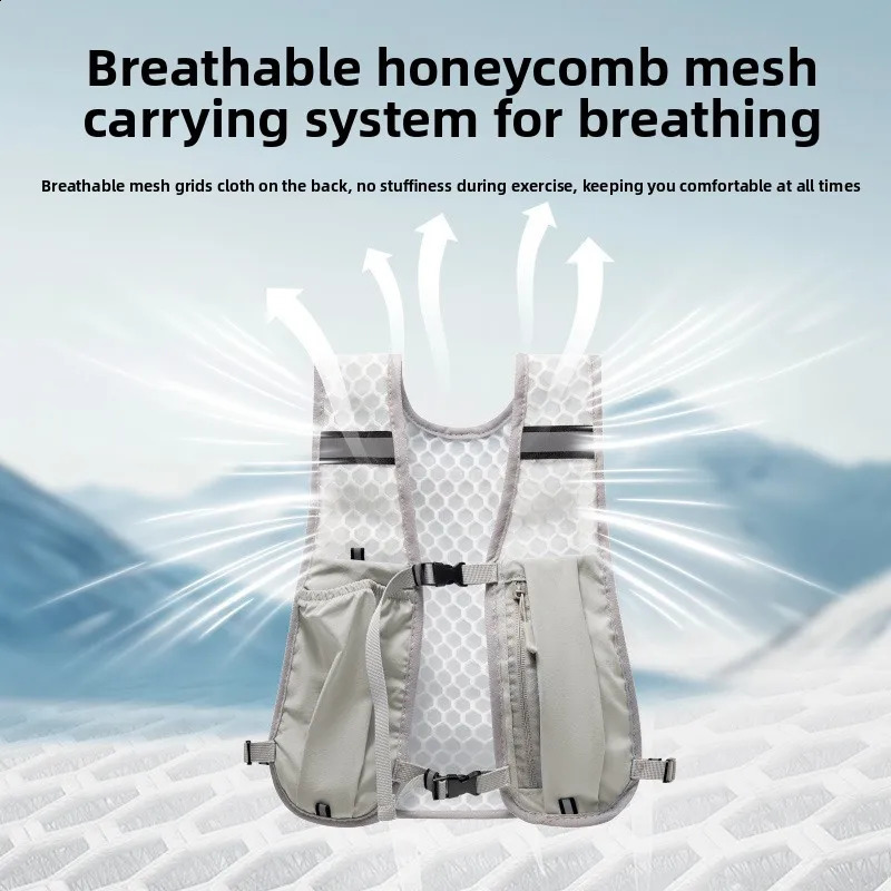 For Biking Running Storage Vest Lightweight Running Vest Reflective Hydration Water Chest Pack With Phone Storage Pocket 250731