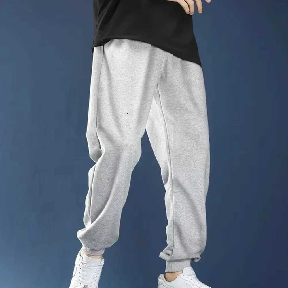 Mens Casual Sweatpants Fleece Sports Pants Unisex Fashion Solid Loose Trousers Streetwear Autumn Winter Jogging Fitness Pants X250918