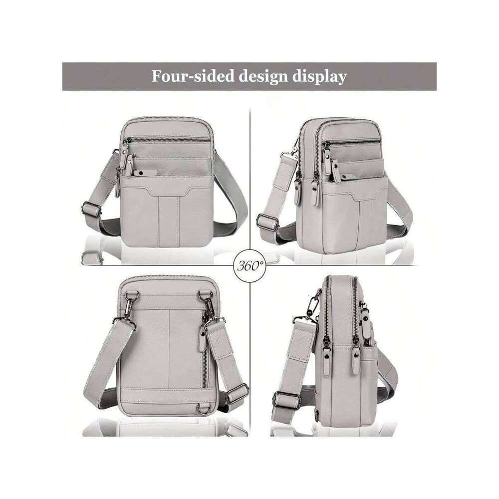 Small Leather Sling Shoulder Bag Messenger Pack Men, Man Purse