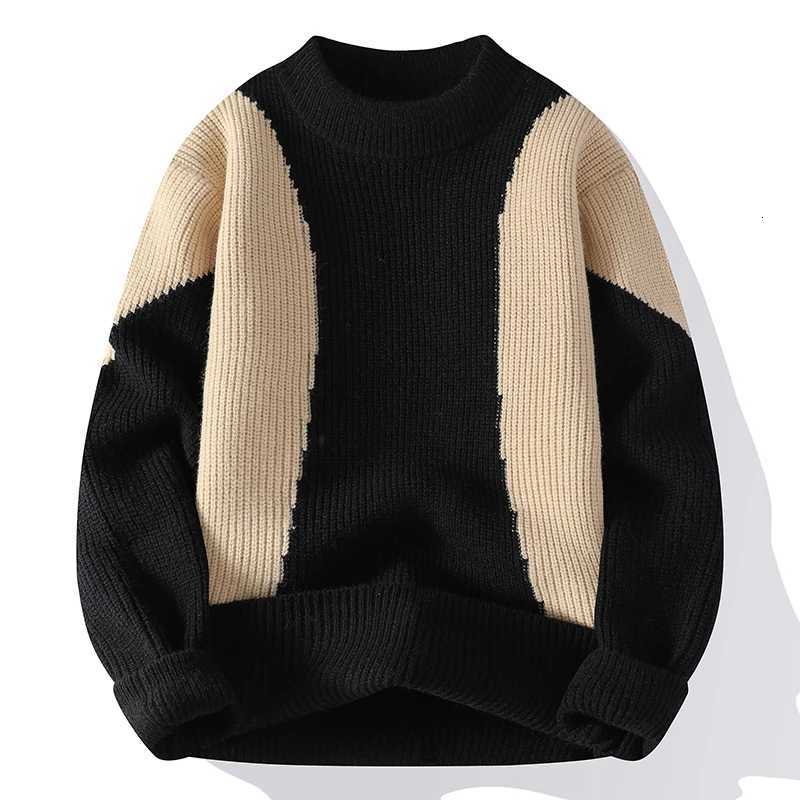 Autumn Winter Mens New Knit Pullovers Fashion Patchwork ONeck Knitted Sweater Men Casual Pullovers Youthful Vitality SweatersZ250918