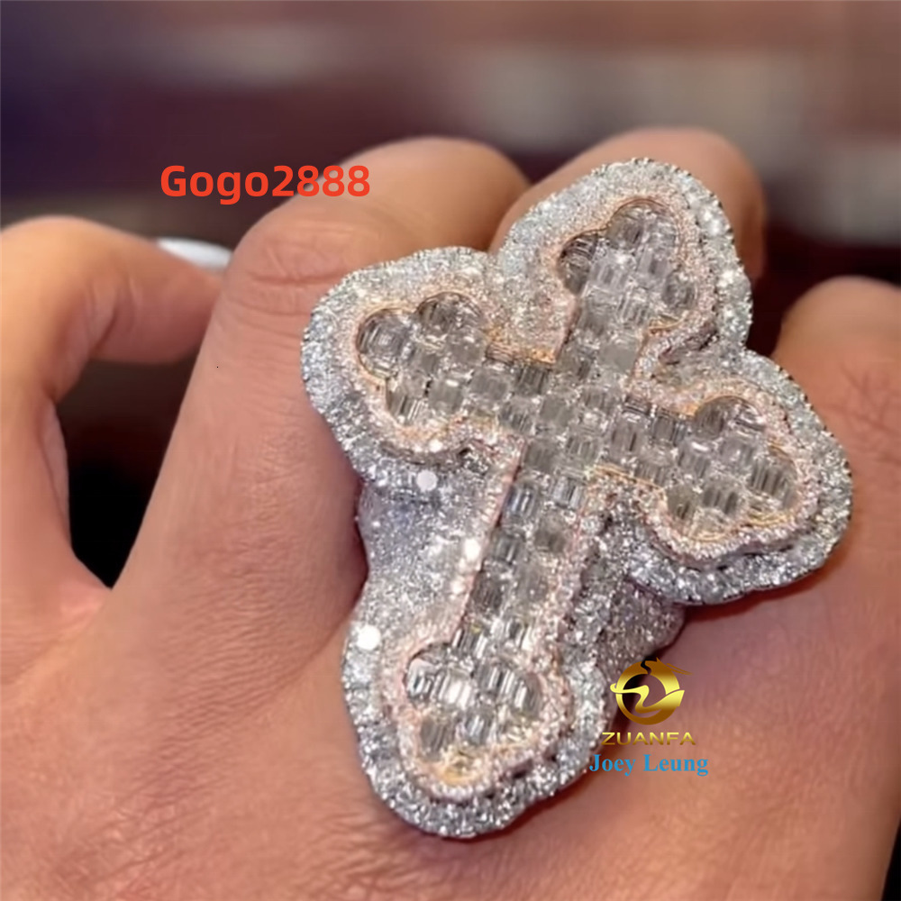 New Style Iced Out Jewelry Hip Hop Custom Ring VVS Moissanite Ring Gra Certified Diamond Ring