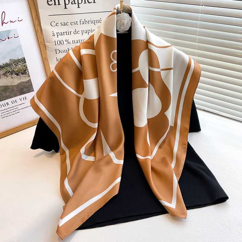 Luxury Wen 90x90CM New Twill Satin Big Square Scarf Shl ral Printed Design Summer High Quty Ladies Sunscreen Scarves Y250918