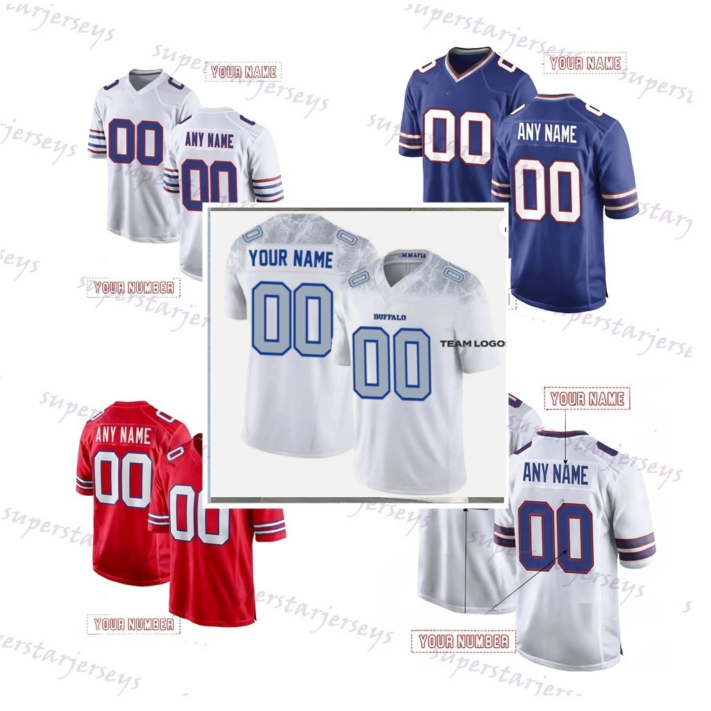 2025 Rivalries Football Jerseys Josh 17 Allen Joey Bosa Gabriel Davis Miller James Cook Terrel Bernard Rasul Douglas Dawson Personalize Name Number