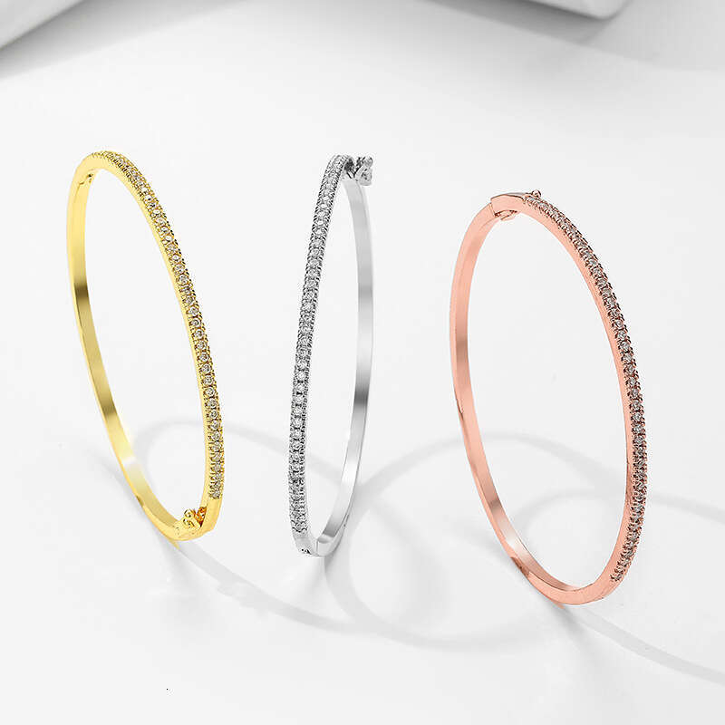 RAKOL New Platinum Plated with AAA Zircon Simple Open Bracelet for Women ddmypluto