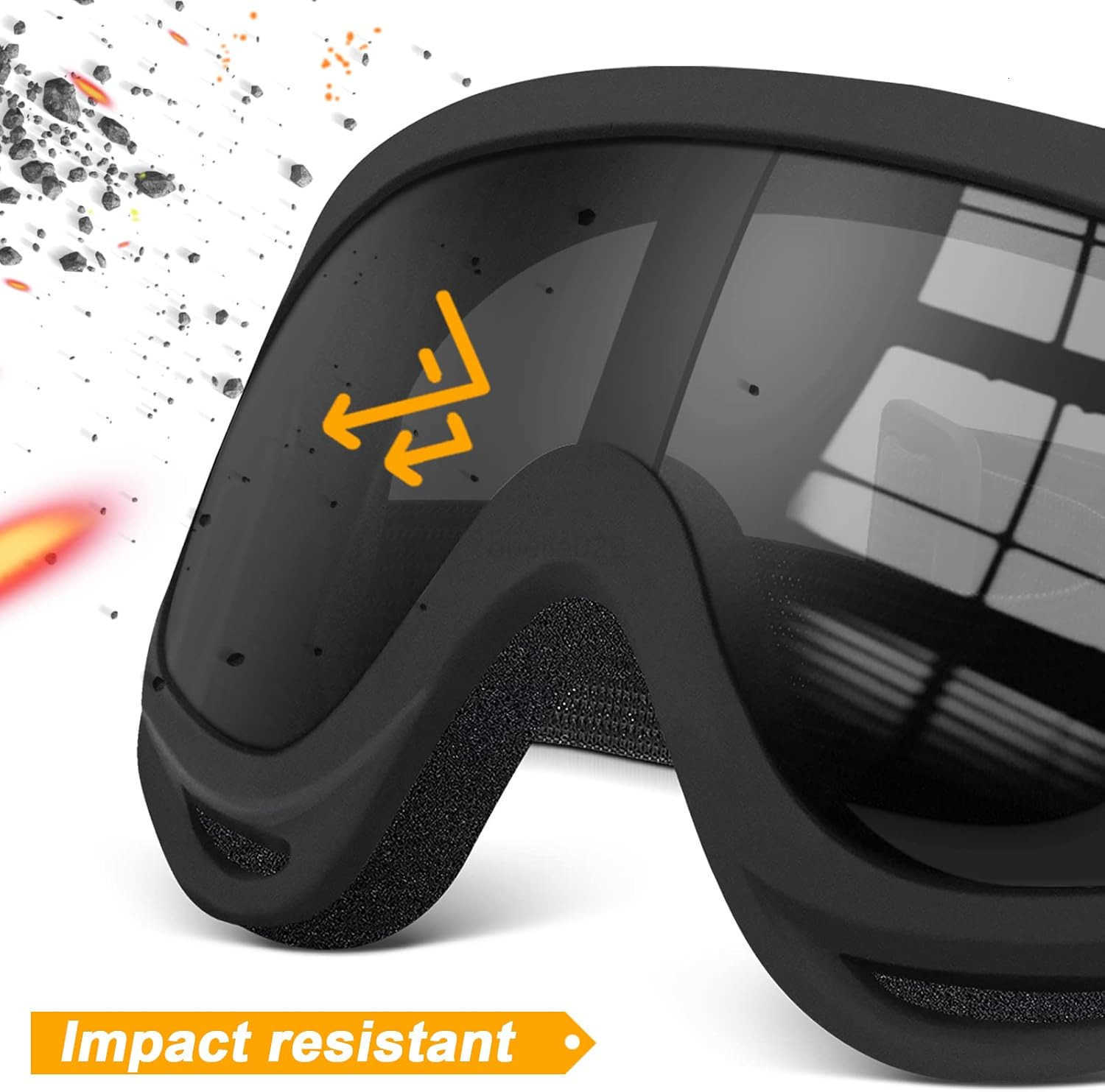 2 Pairs Motorcycle Goggles Fit Helmet ATV Ski Goggles AntiUV Dustproof Windproof Dirt Bike Goggles for Youth Men Women W250918