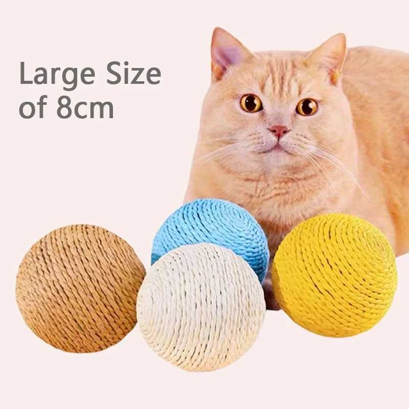 8cm Cat Scratching Ball Interactive Cat Toys Biteresistant Kitten Chasing Ball Pet Sounding Toys for Cats Cat Accessories X250918
