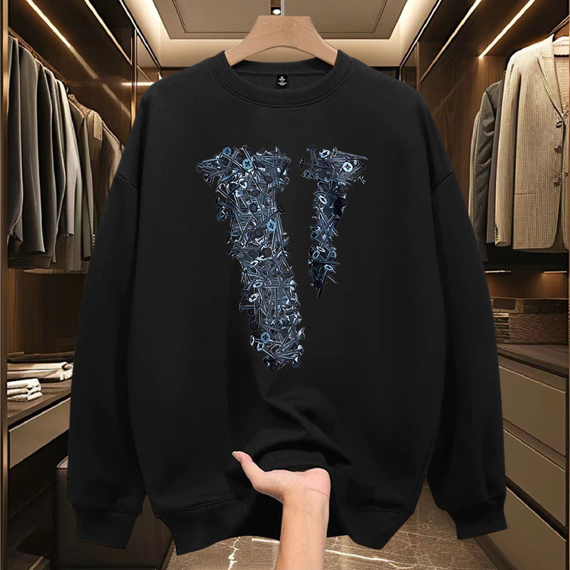 Free Shipping Designer Sweatshirts Light luxury fashion high-end printed hoodie cool casual mens trendy round neck versatile autumn winter velvet top