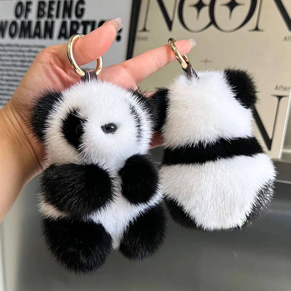 ZAKOL Cute Panda Plush Toy Keychain Cartoon Bag Pendant Accessories Car Key Chain Charm Ornaments Fashion Girls Gift 250917 - view 5