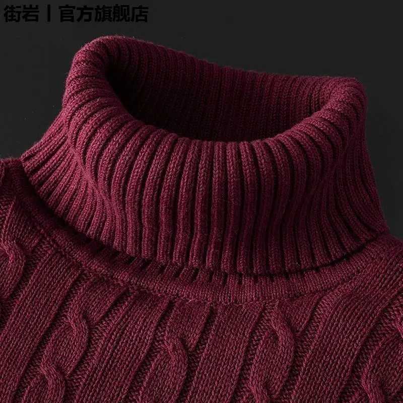 Mens Turtleneck Sweater Thick Knitted Sweater Slim and Versatile Thermal Underwear Mens Sweater Handsome MenZ250918