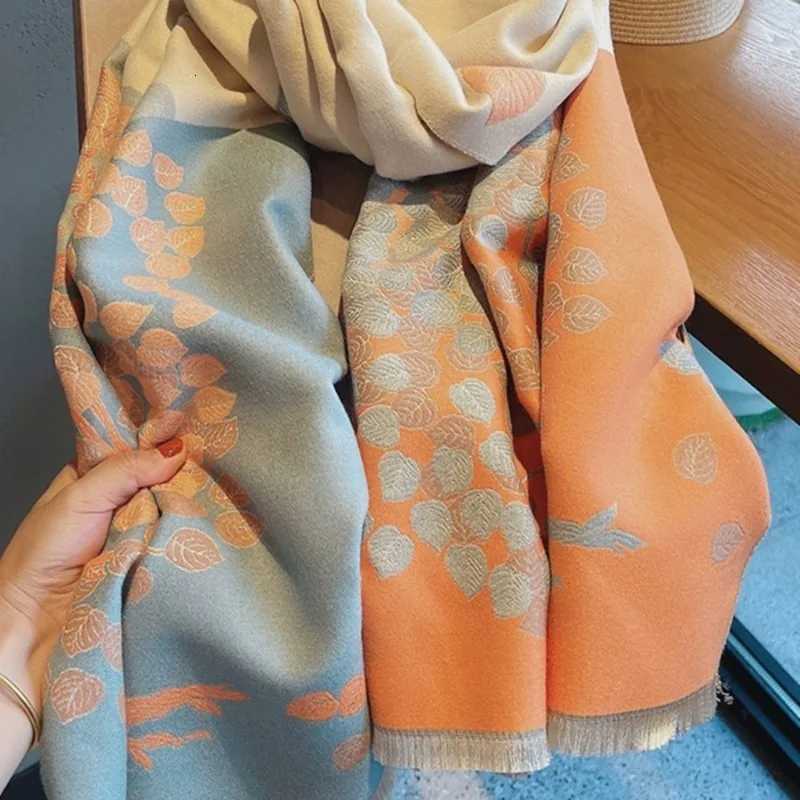 Cashmere Shl Scarf for Wen ral Print Thick Scarves Wr Femal Poncho Bandana Fashion Winter New Y250918