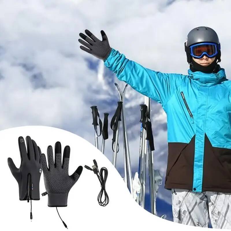 Heated Work Rechargeable Hand Warming Non-Slip Winter Gloves With Zipper Design Ice Fishing Gear For Men Women ddmythur