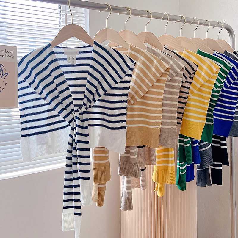 Striped Knitted oder Wr Scarf Wens Lightweight Fake Collar Ne port Spring Autumn Summer Tren Faion Accory Y250918
