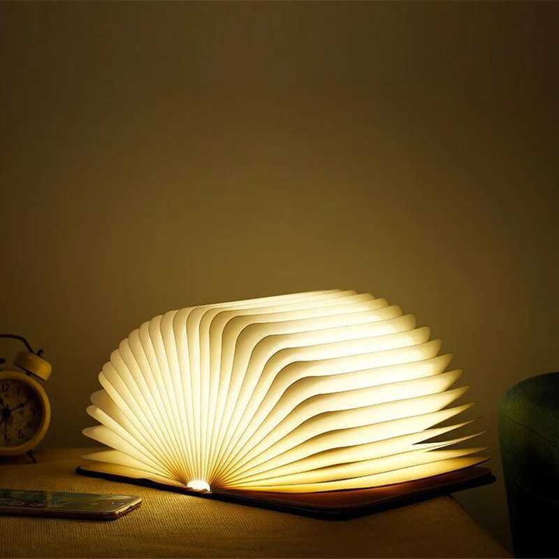 LED Wooden Book Lamp Creative USB Foldable Reading Light Children Birthday Holiday Gift Bedroom Bedside Decoration Night Light C250918