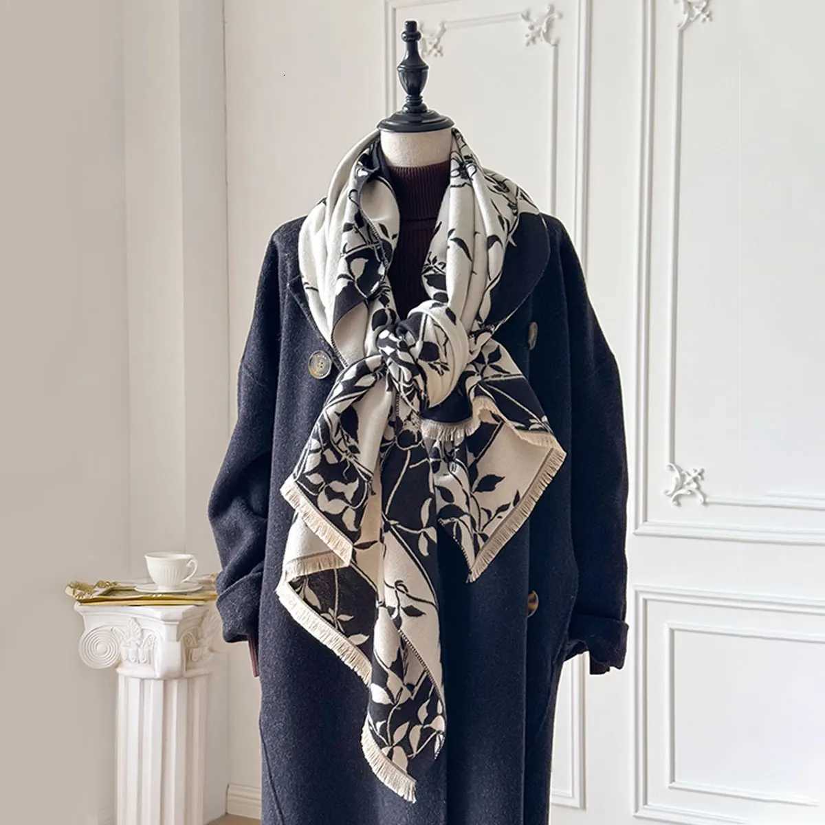 Wen Winter Warm Shl Elegant ral Imitation Cashmere Thick Blanket Wr Bufanda Tassel Fem Long Foard Scarf Y250918