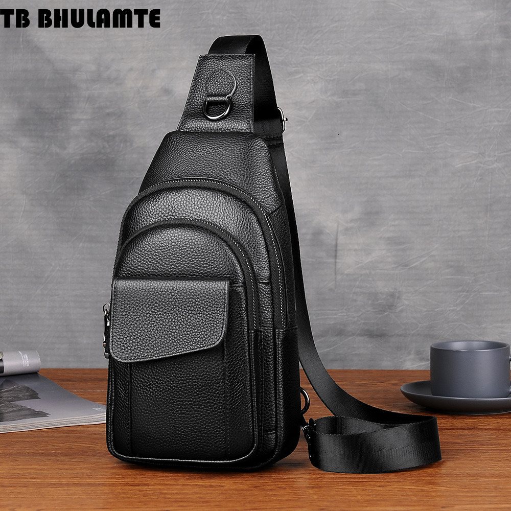Free Shipping Designer Bag Men's Luxury Bag New Genuine Leather Chest Bag Casual Crossbody Bag Multifunctional Shoulder Bag Cowhide Business Ches - view 5