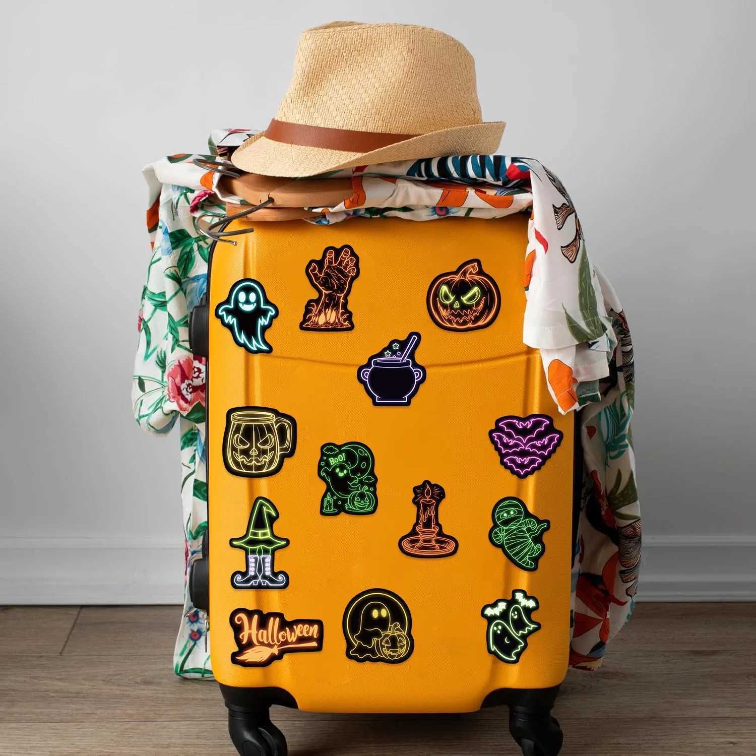 100200PCS Cartoon Neon Halloween Graffiti Stickers Stationery DIY Decals Phone Guitar Notebook Luggage Waterproof Stickers C250918