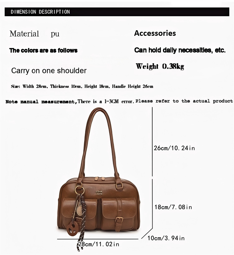 Bowling hand bag women 2025 new style fashion retro armpit bag versatile large capacity shoulder commuter bag
