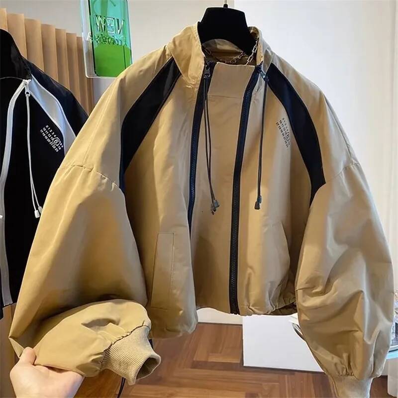 2025 Spring/Summer Women's Short Design Jacket Fashion Casual Jacket Designer Stand up Collar Zipper Jacket Women's