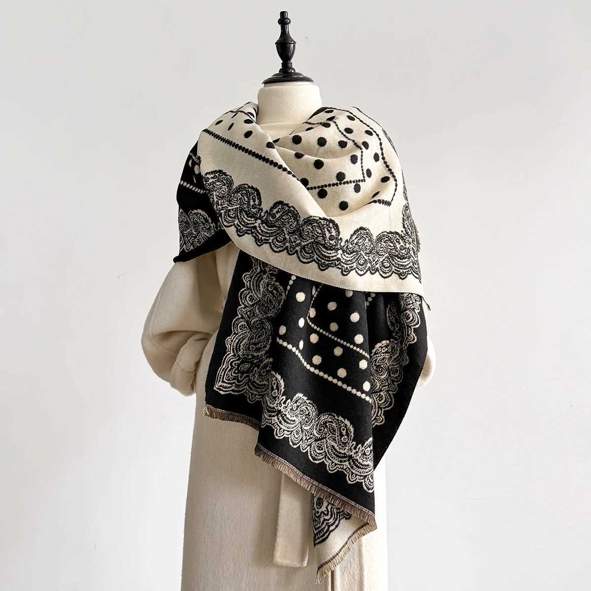 Wen Imitation Cashmere Scarves Winter Patter Thick Warm Blanket Dot Fashionable and Luxurious Echarpe Femme Scarf Y250918