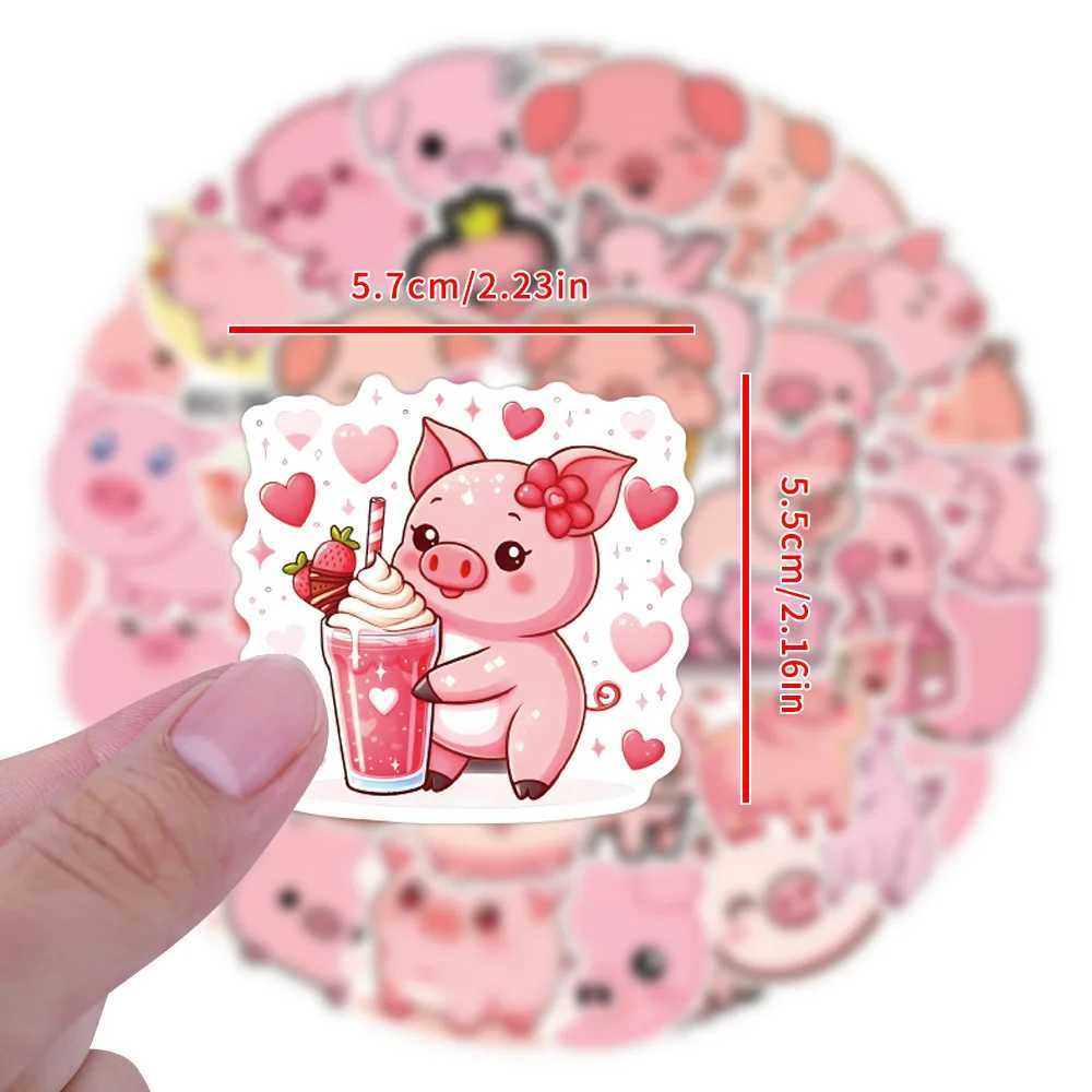 1055PCS Cartoon Pink Pig Kawaii Stickers Cute Animal Waterproof Creative Decal For Laptop Phone Fridge Guitar Skateboard Toys C250918