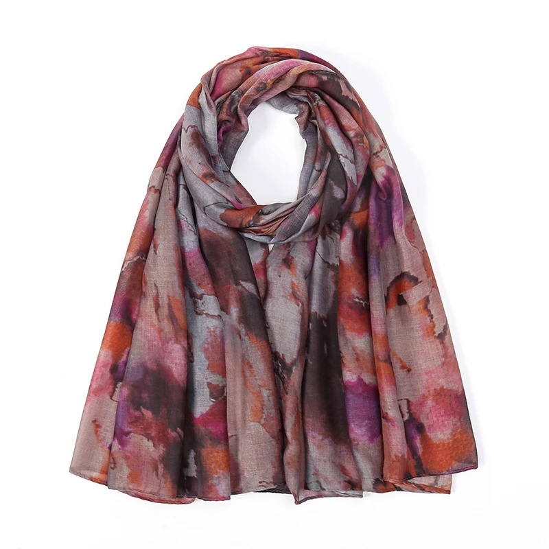 Womens Watercolor Hijab Scarf Bandana Headband Vintage Beach 180cm Long Handkerchief Bohemia Muslim Accessories 250917