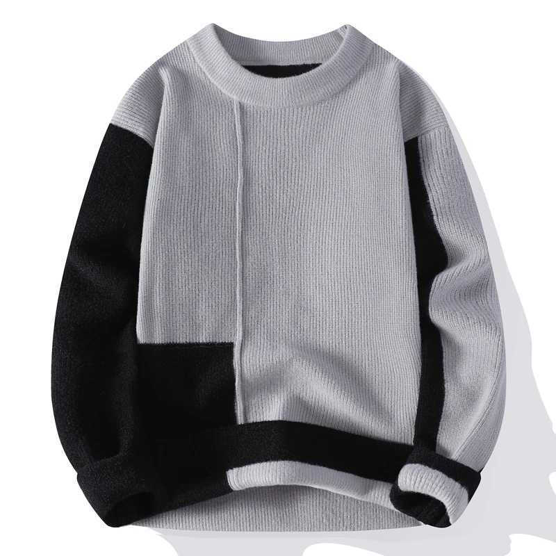 Sweater Men Autumn Winter Casual ONeck Patchwork Knitted Pullovers Mens Youthful Vitality Fashion Warm Pullover Knit SweatersZ250918