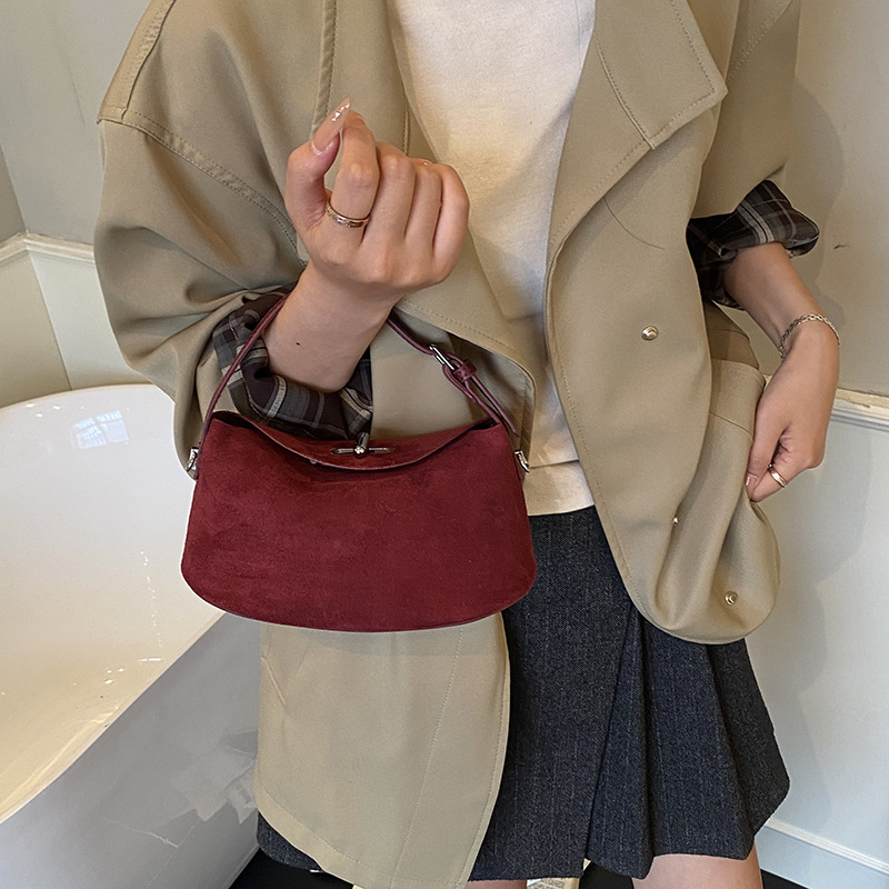 Designer bag free shipping Advanced texture simple shoulder bag for women's autumn new vintage fashion cross body bag black red coffee brown