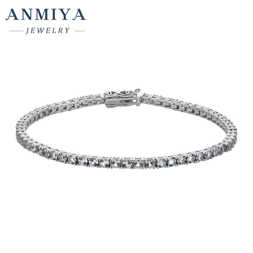 Tennis Bracelet 925 Sterling Silver Jewelry Leaf Bracelet Silver 925 Zircon Tennis Bracelet Men's and Women's
