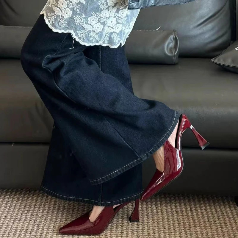 Sharp Pointed Niche Women Shoe 2025 Fashion Women High Heel Versatile Simple Single Shoes Trendy Temperament Womens Sandals 250918