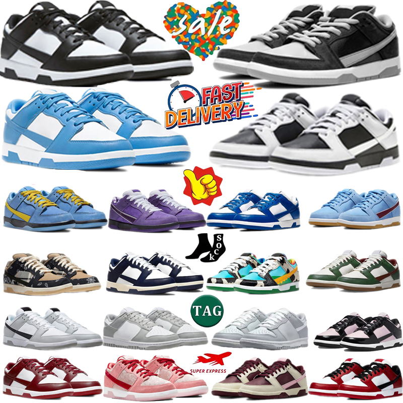 With Box 2026 Designer Footwear Flat Shoes Mens Womens Designer Sneakers White Black Panda White & Black Gray Tri-Color Pink College Red Outdoor Fashion Casual Shoes