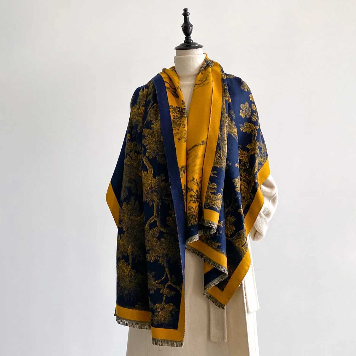 Luxury traSoft Imitation Cashmere Scarf for Wen Winter Thicke Jacquard Wr Shl with Stylish Patterns Y250918