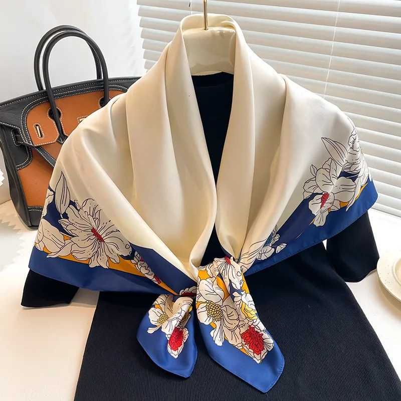 9090cm Square Silk Scarf Wen Fashion Print Neck Hair Hand Kerchief Bandana Shl Neckerchief Haiand Ribbon Foard band Y250918
