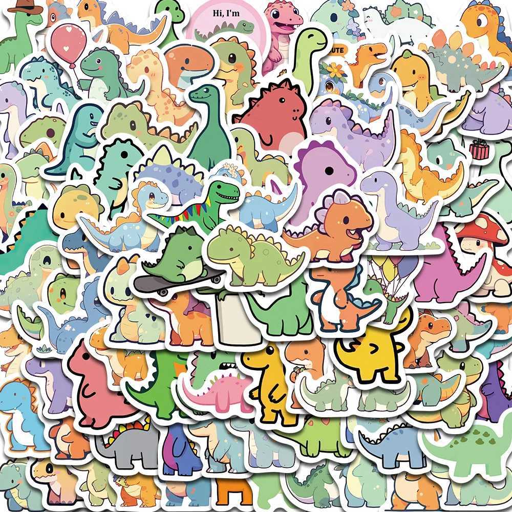 100PCS Cute Cartoon Short Legged Dinosaur Sticker Harajuku Suitcase Home Decorated DIY Scrapbook Coffee PVC Classic Sticker C250918