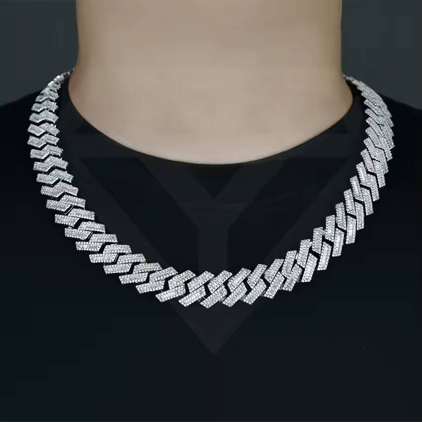 Luxury 16mm Brass 5A Moissanite Diamond Heavy Iced Out Miami Cuban Link Chain Hip Hop Jewelry Gift for Mens Wedding