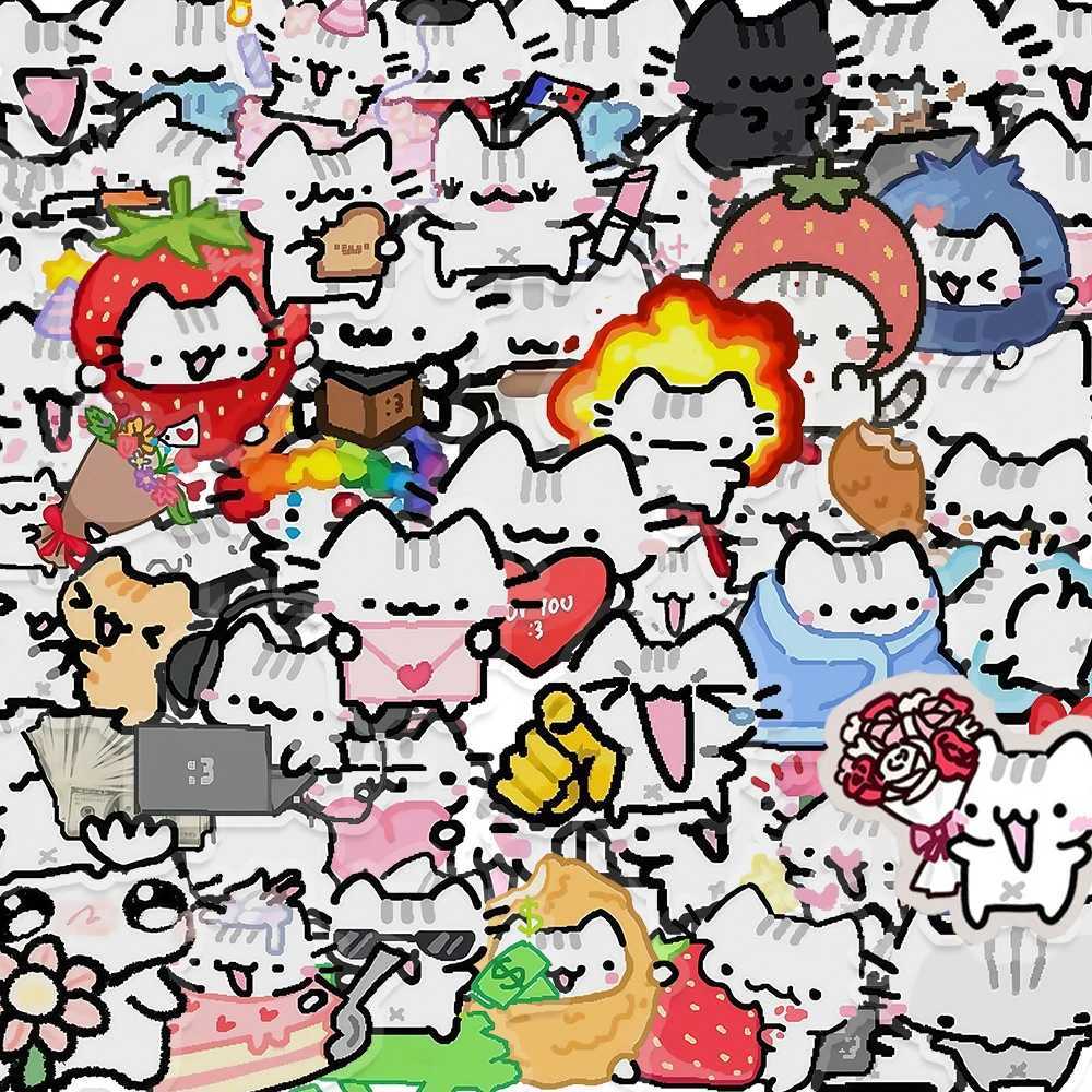 103050pcs Color Little Cat Stickers Aesthetic Cute Animal Cartoon Decals Funny DIY Scrapbook Stationary Waterproof Sticker Toy C250918