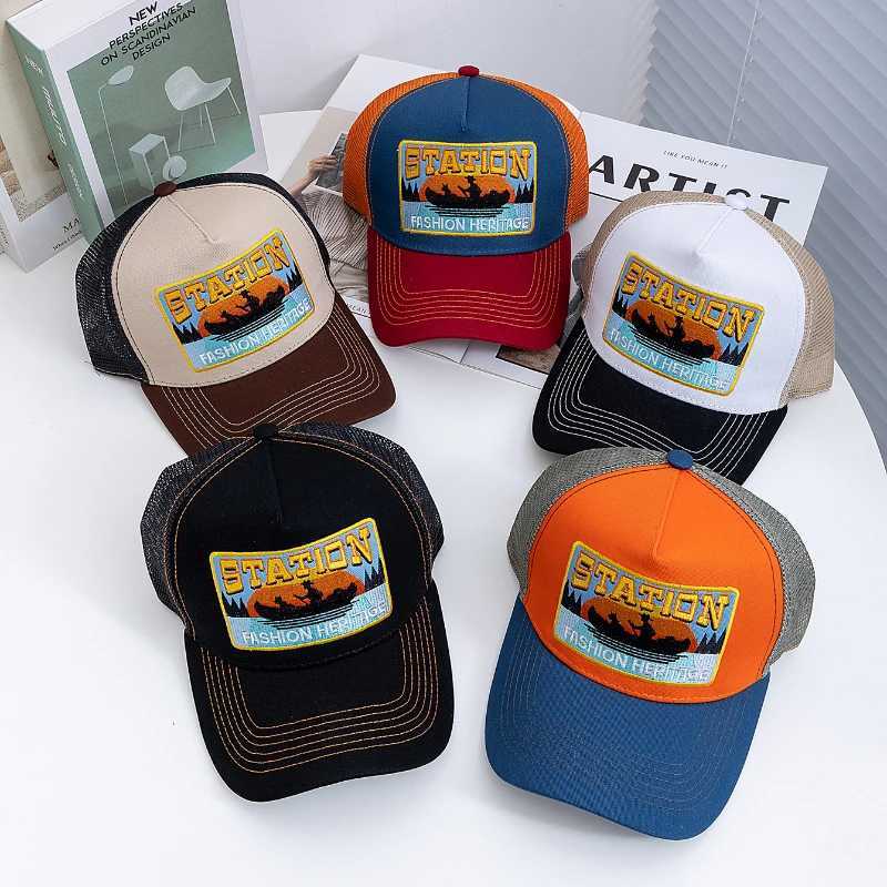 New Style Summer Fishing Cap Breathable Mesh Trucker Hat Men Women Fisherman Embroidered Design Snapback Hat Outdoor Fishing J2509181