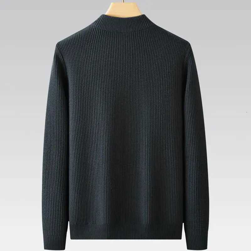 8XL 7XL 6XL 2023 New Deep Winter Top Quality Thick Warm Sweater Men Vintage Twist Mens Sweaters Half Turtleneck Knitted PulloverZ250918